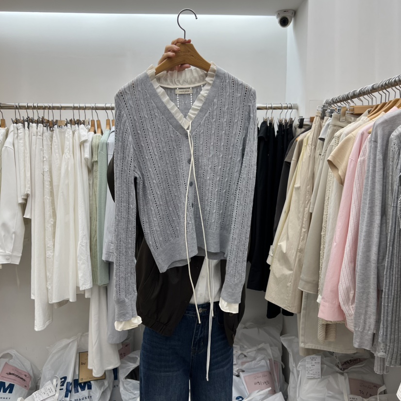 DRESS ROOM東大門實拍女裝新品26春夏推薦人氣針織衫蕾絲DRESS ROOM針織衫圖色2