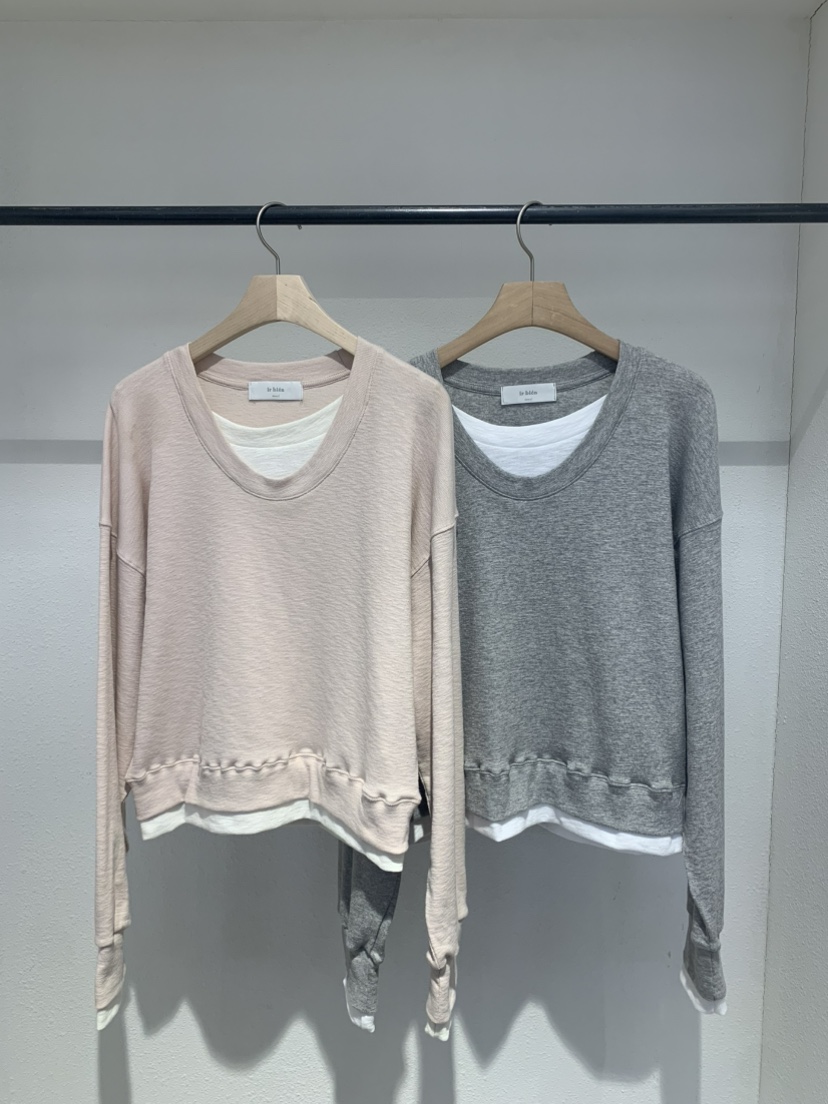 IR BIEN/BIENBIEN東大門代購女士新款休閑長袖T恤假兩件IR BIEN/BIENBIEN長袖T恤