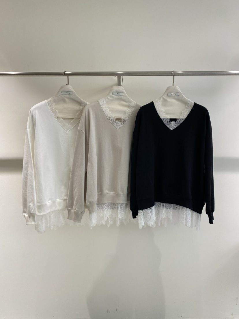 1968東大門實拍女裝新款26春夏真品人氣熱賣職業衛衣V領蕾絲1968/YEOUYA衛衣