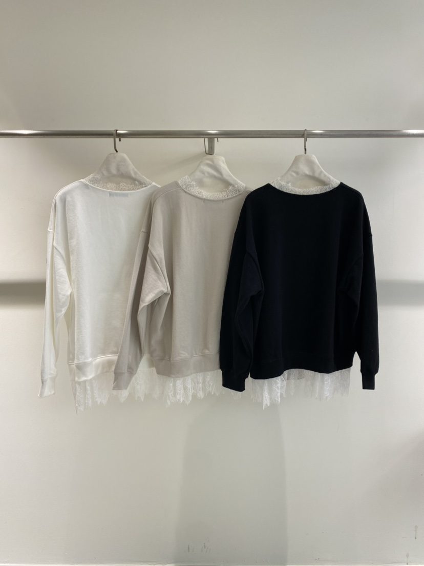 1968東大門實拍女裝新款26春夏真品人氣熱賣職業衛衣V領蕾絲1968/YEOUYA衛衣