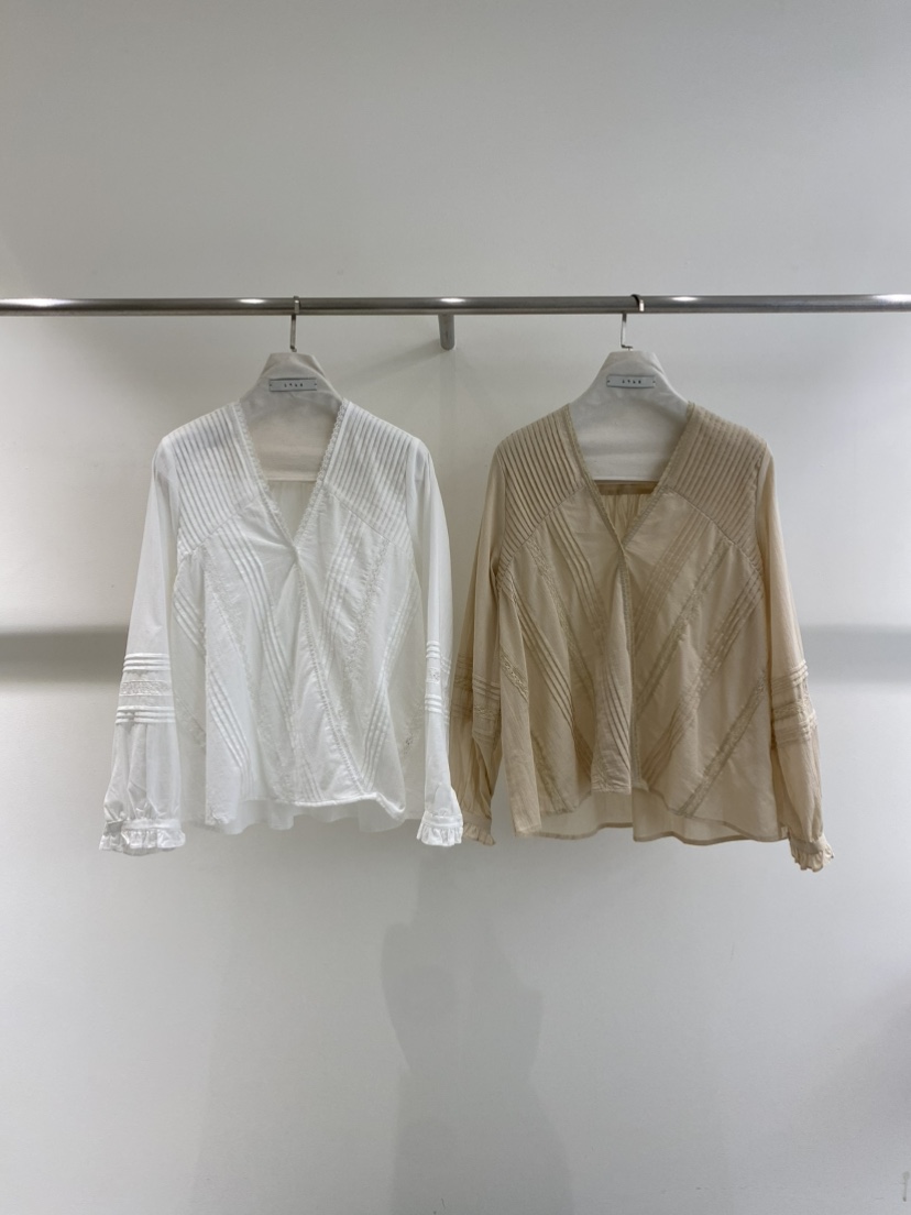 1968東大門直郵女裝新品真品熱賣職業推薦26春夏襯衫蕾絲衫V領1968/YEOUYA襯衫/蕾絲衫