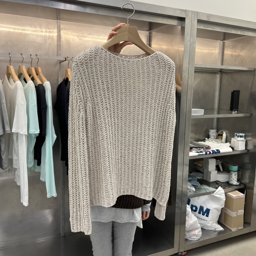 ESSENCE東大門實拍女士新款26春夏時尚休閑針織衫亞麻布寬松ESSENCE針織衫圖色1