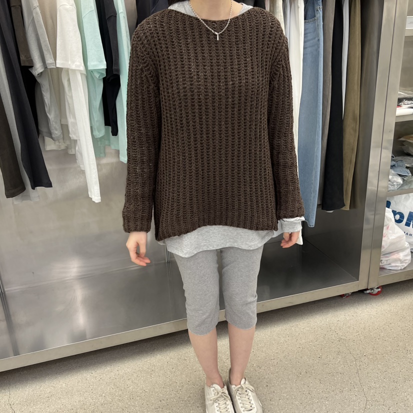 ESSENCE東大門實拍女士新款26春夏時尚休閑針織衫亞麻布寬松ESSENCE針織衫圖色4