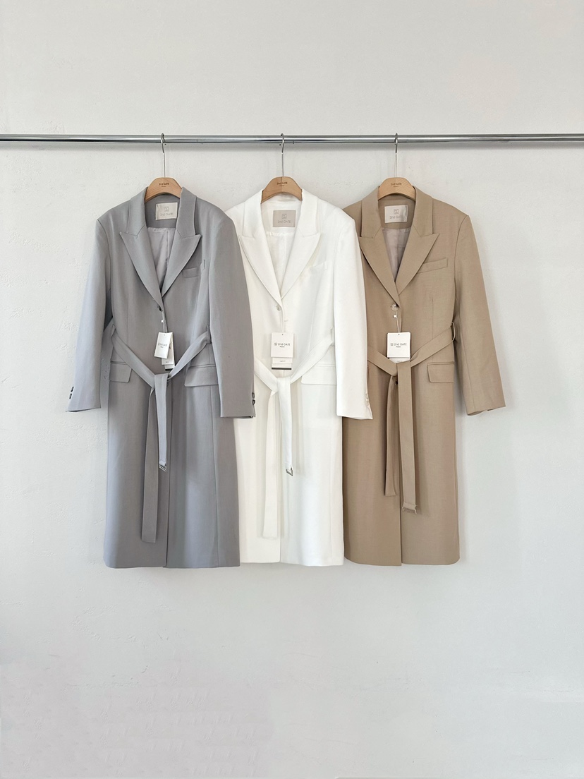 2ND GATE東大門代購女士新品職業26春夏推薦長款風衣含腰帶2ND GATE長款風衣