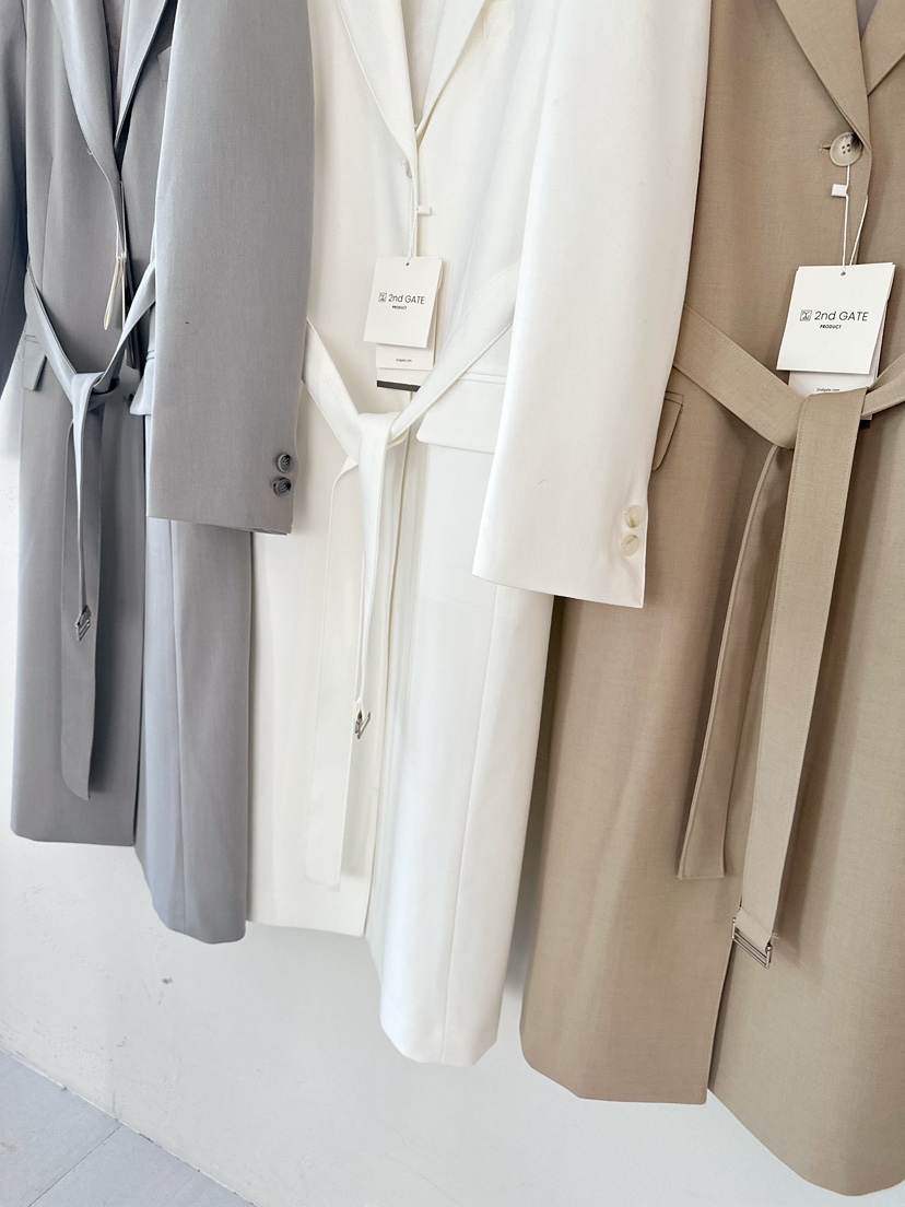 2ND GATE東大門代購女士新品職業26春夏推薦長款風衣含腰帶2ND GATE長款風衣