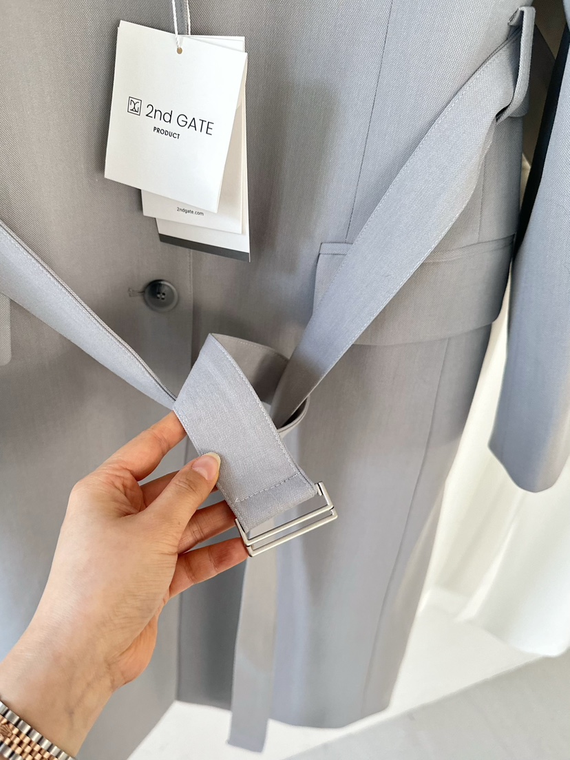 2ND GATE東大門代購女士新品職業26春夏推薦長款風衣含腰帶2ND GATE長款風衣