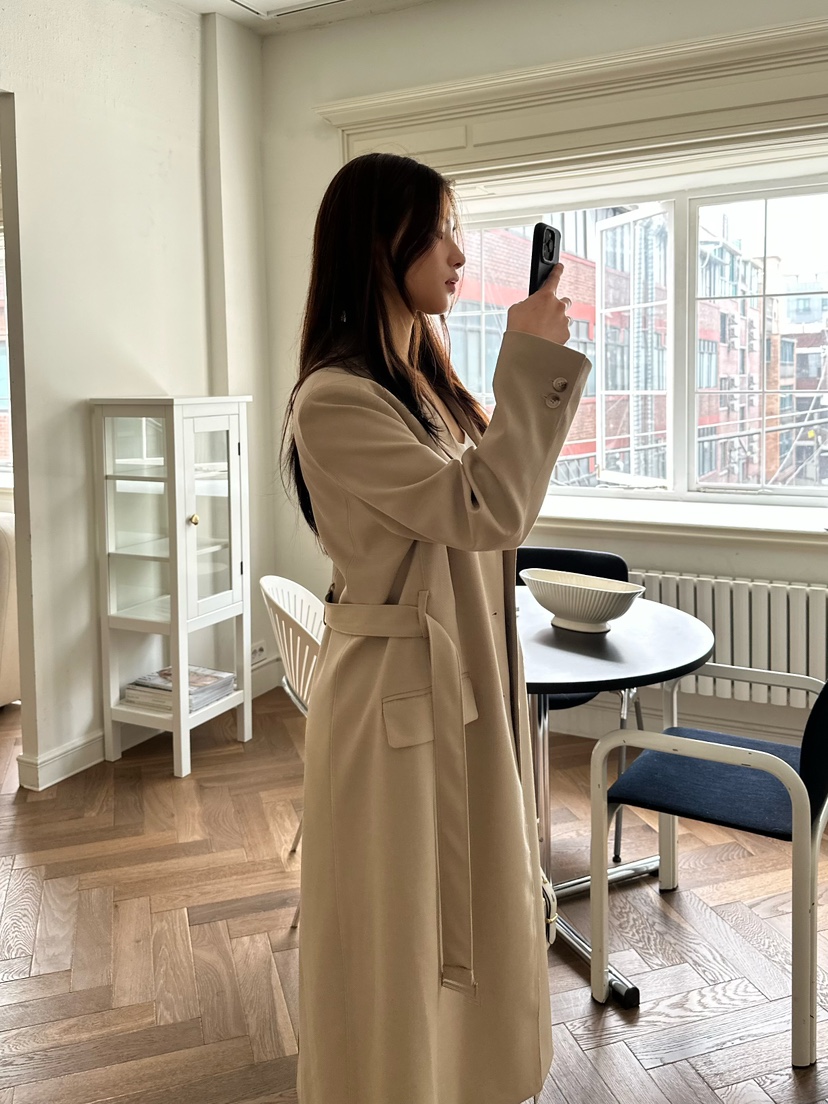 2ND GATE東大門代購女士新品職業26春夏推薦長款風衣含腰帶2ND GATE長款風衣