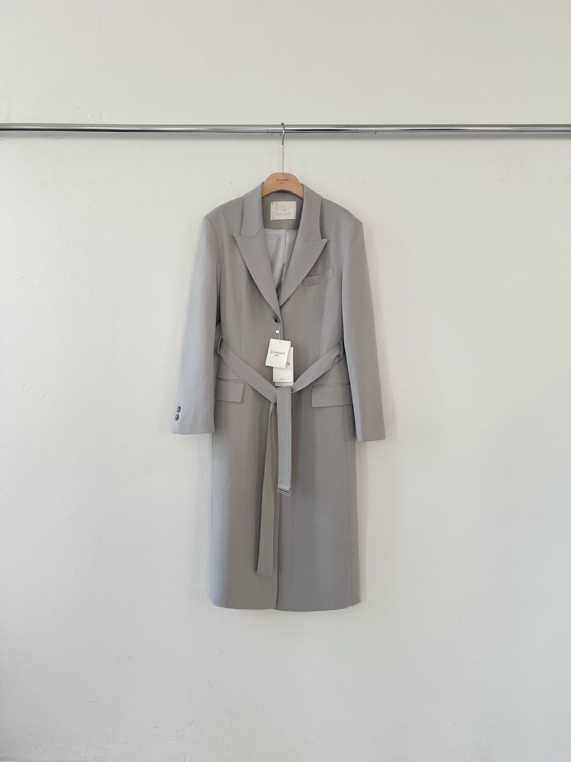 2ND GATE東大門代購女士新品職業26春夏推薦長款風衣含腰帶2ND GATE長款風衣圖色1