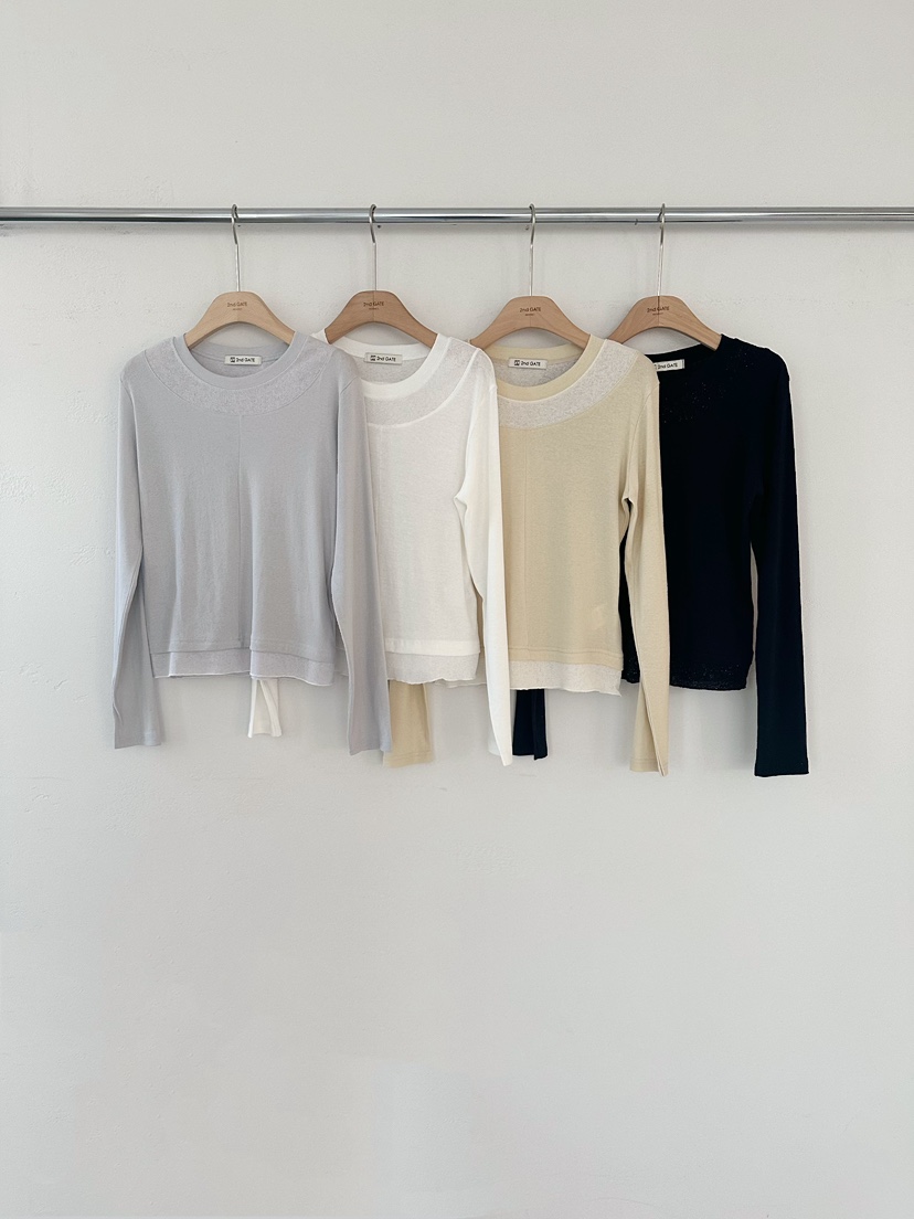 2ND GATE韓國直郵女士新品真品休閑推薦熱賣26春夏長袖T恤2ND GATE長袖T恤