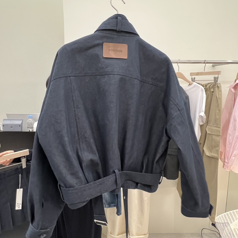 POWDER東大門直郵女士新款休閑職業時尚人氣真品夾克含腰帶POWDER夾克