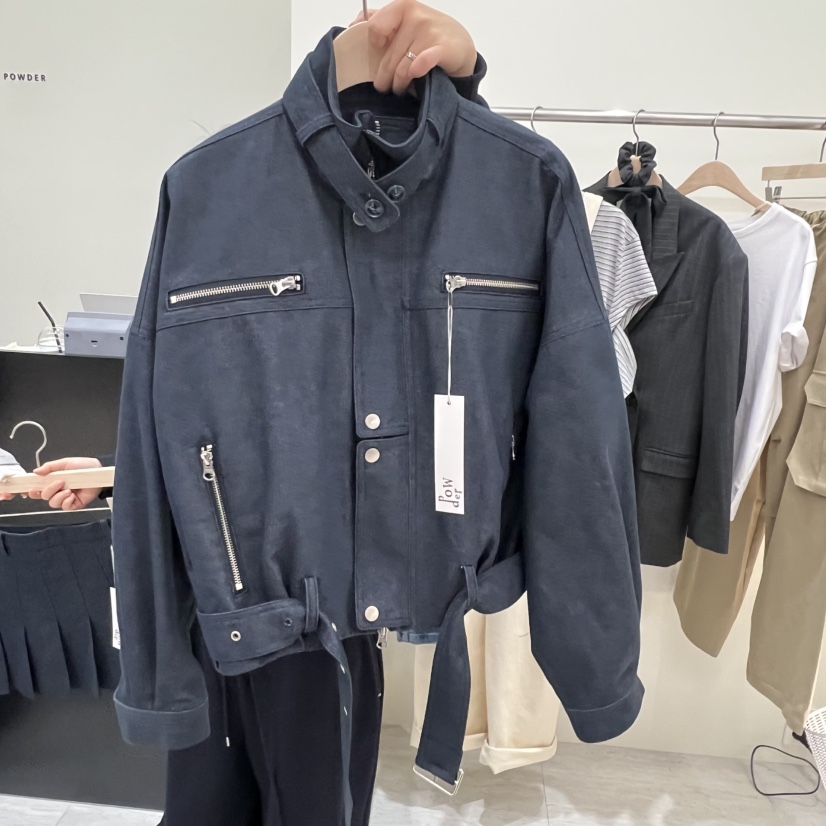 POWDER東大門直郵女士新款休閑職業時尚人氣真品夾克含腰帶POWDER夾克圖色2