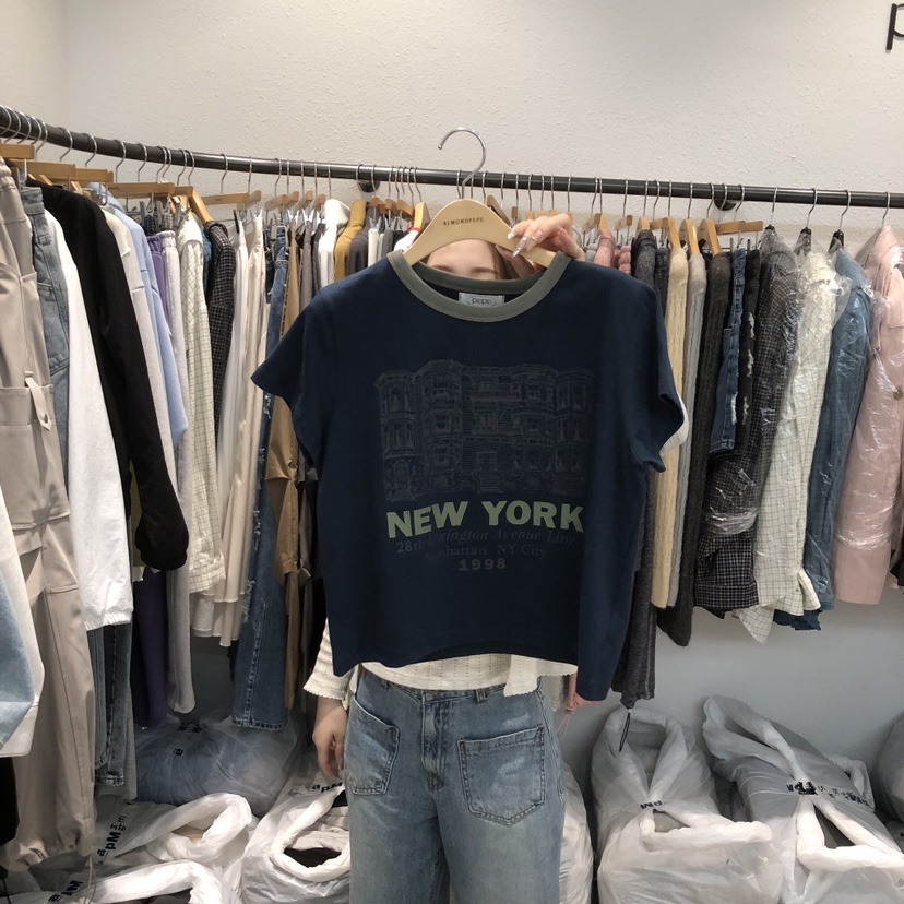 ALMOND PEPE韓國直郵女士新款26春夏推薦職業真品休閑T恤ALMOND PEPET恤圖色3