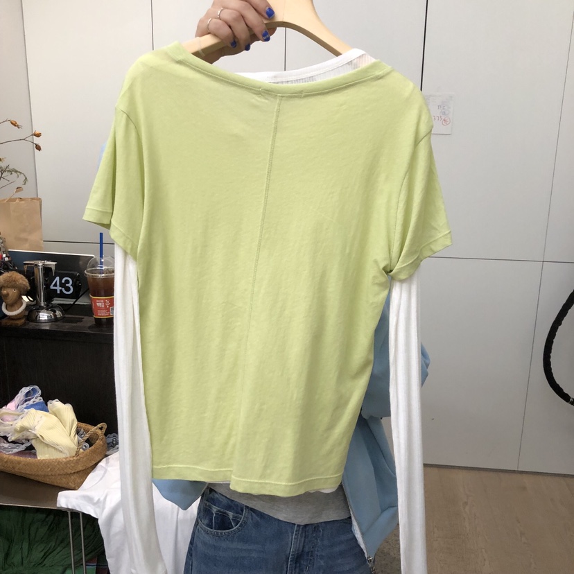 DOHWAJI東大門直郵女士新款職業26春夏人氣T恤不含內搭V領DOHWAJIT恤