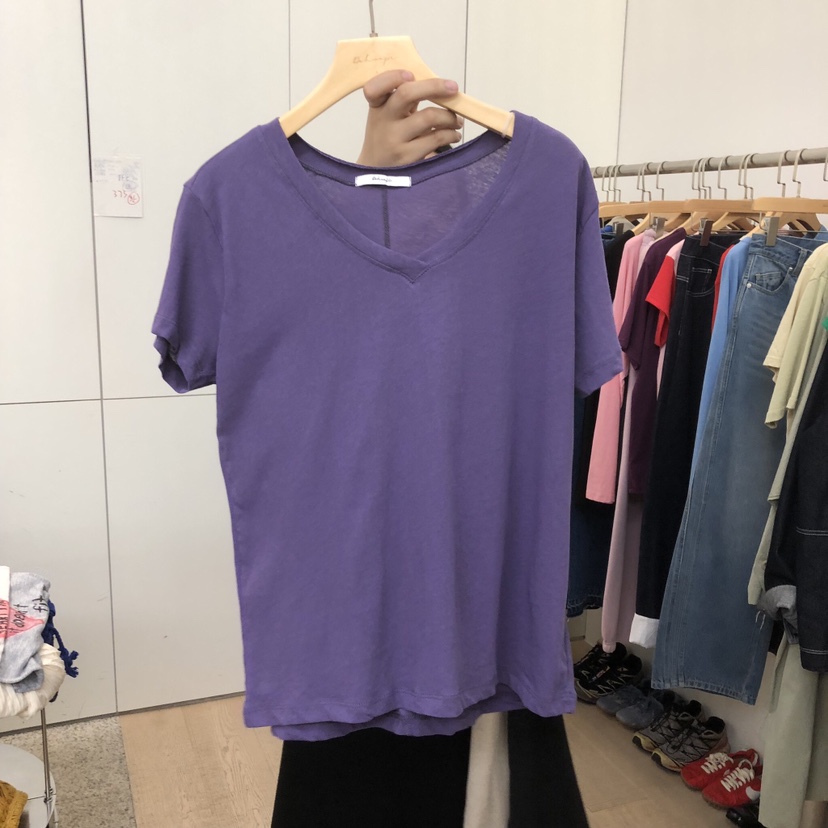 DOHWAJI東大門直郵女士新款職業26春夏人氣T恤不含內搭V領DOHWAJIT恤圖色7