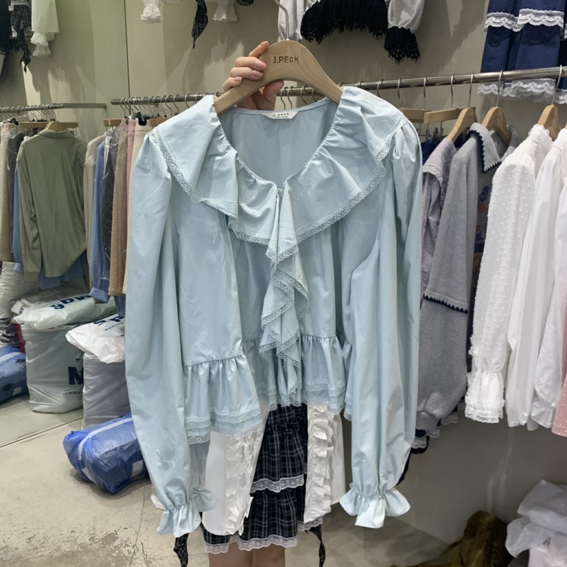 J PEAK/BY FLOW韓國代購女士新款26春夏推薦襯衫蕾絲衫J PEAK襯衫/蕾絲衫圖色2