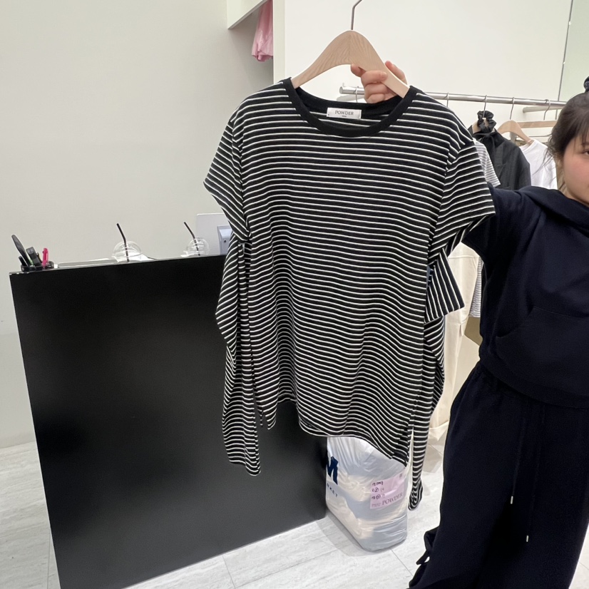 POWDER韓國代購女裝新品職業人氣推薦休閑26春夏熱賣長袖T恤POWDER長袖T恤圖色1