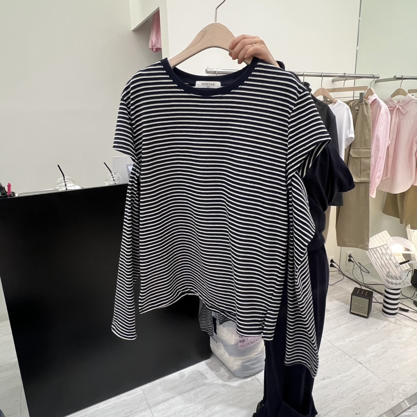 POWDER韓國代購女裝新品職業人氣推薦休閑26春夏熱賣長袖T恤POWDER長袖T恤圖色2