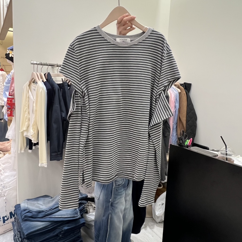 POWDER韓國代購女裝新品職業人氣推薦休閑26春夏熱賣長袖T恤POWDER長袖T恤圖色3