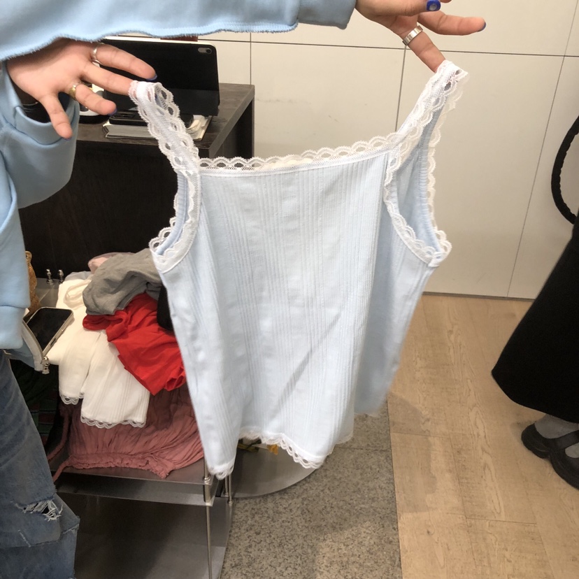 DOHWAJI東大門實拍女士新品時尚推薦真品吊帶背心蕾絲紐扣DOHWAJI吊帶/背心