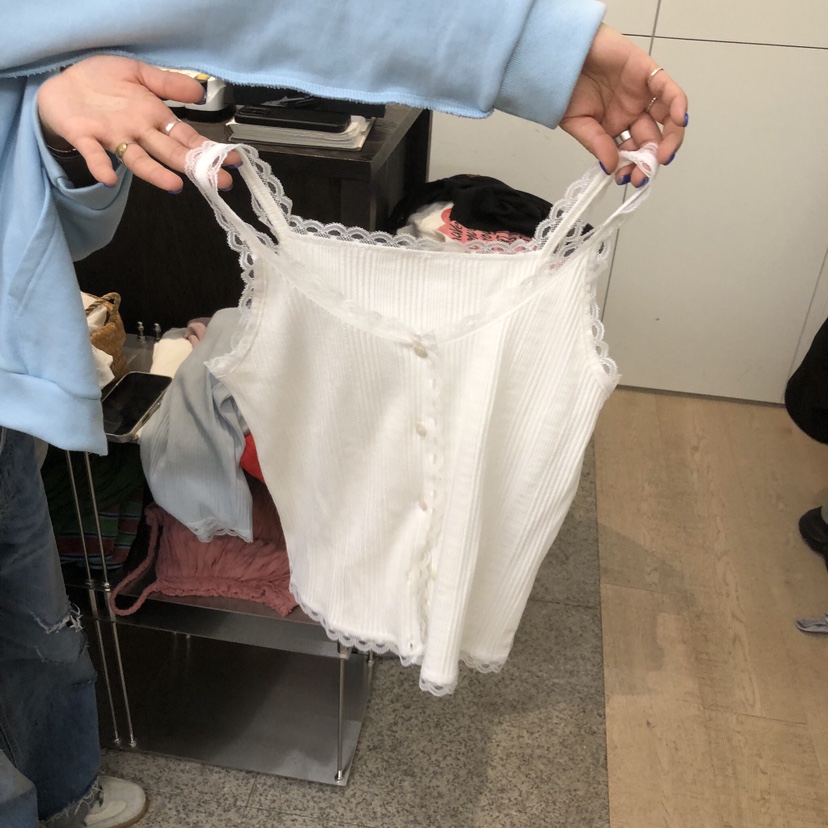 DOHWAJI東大門實拍女士新品時尚推薦真品吊帶背心蕾絲紐扣DOHWAJI吊帶/背心圖色2