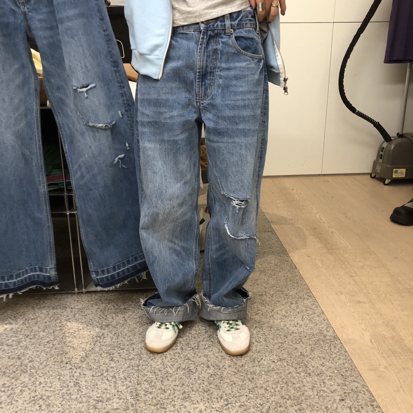 DOHWAJI東大門實拍女士新品時尚推薦人氣牛仔褲直筒牛仔水洗DOHWAJI牛仔褲圖色1