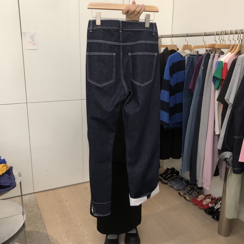 DOHWAJI韓國直郵女裝新款人氣休閑時尚熱賣推薦牛仔褲海軍DOHWAJI牛仔褲