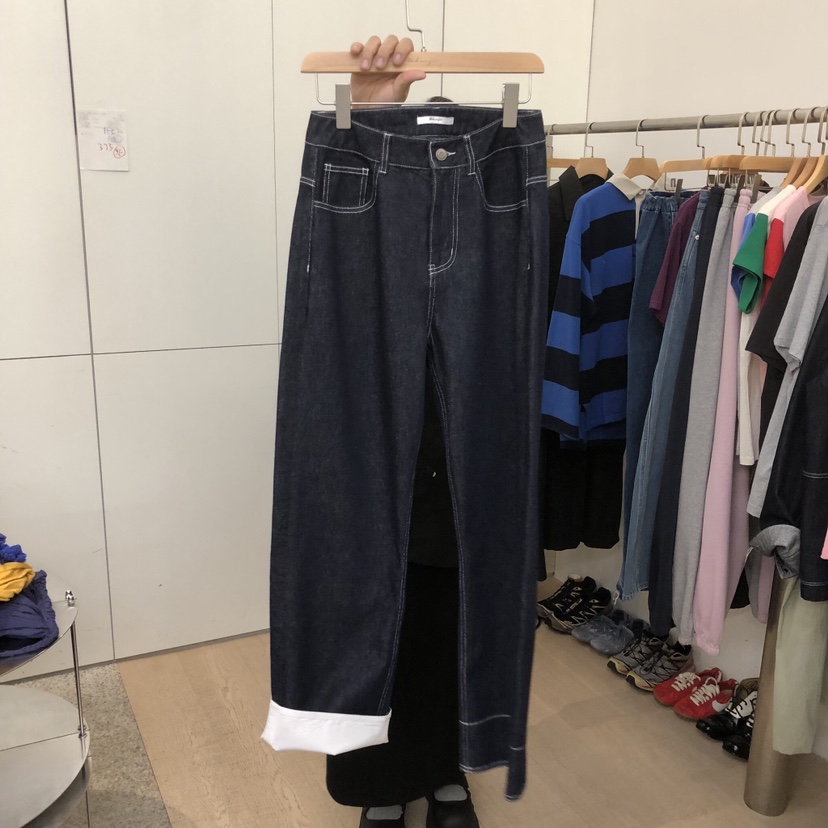 DOHWAJI韓國直郵女裝新款人氣休閑時尚熱賣推薦牛仔褲海軍DOHWAJI牛仔褲圖色1