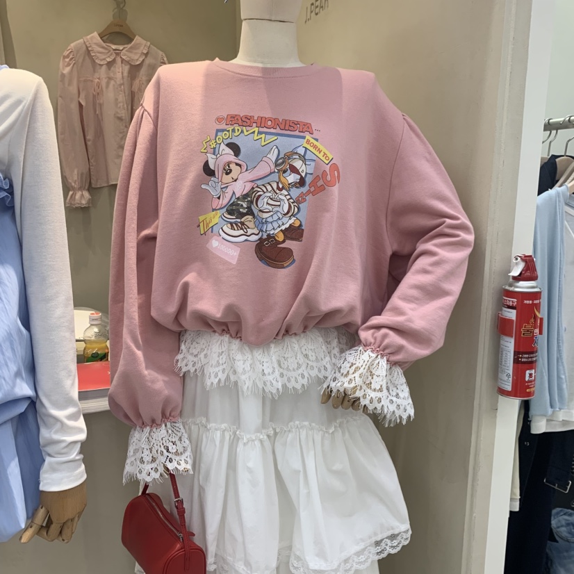 J PEAK/BY FLOW韓國直郵女士新品人氣休閑真品衛衣蕾絲J PEAK衛衣圖色2