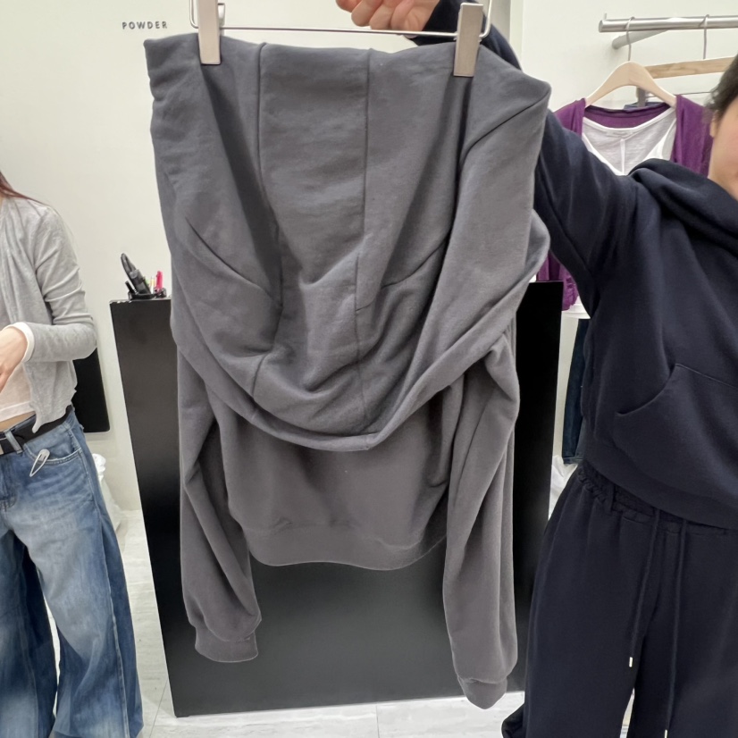 POWDER韓國直郵女士新款真品人氣休閑時尚26春夏衛衣兜帽POWDER衛衣