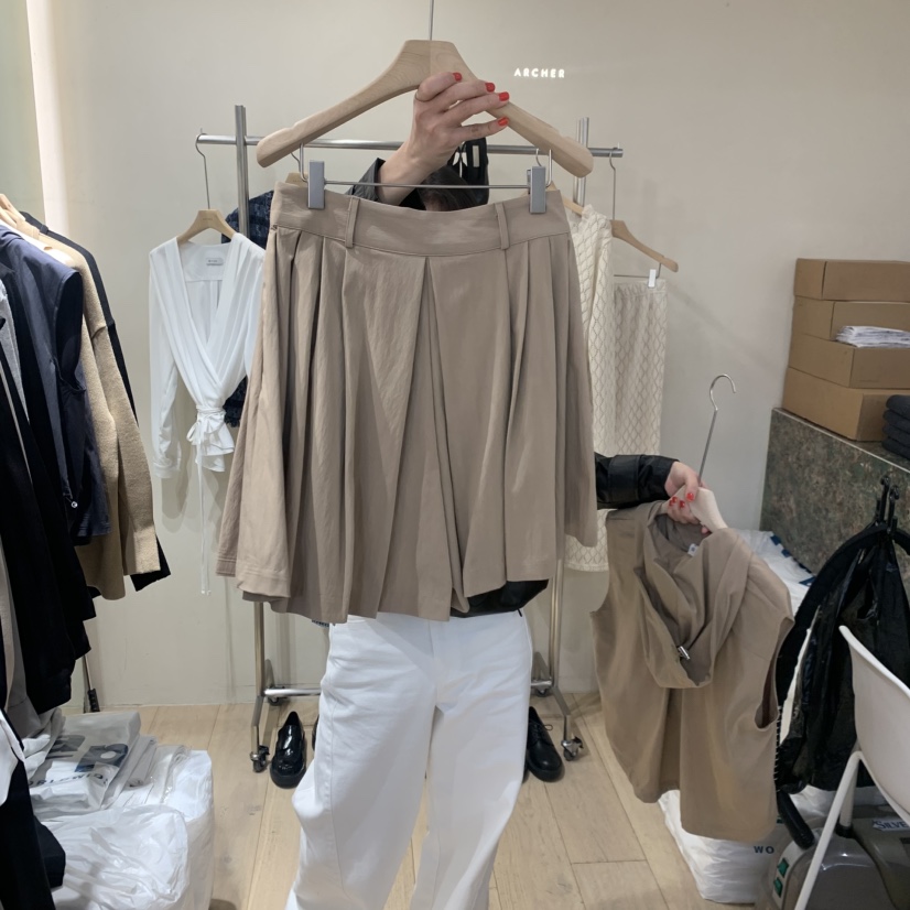 ARCHER東大門實拍女裝新款時尚26春夏人氣熱賣職業短褲褶皺ARCHER短褲