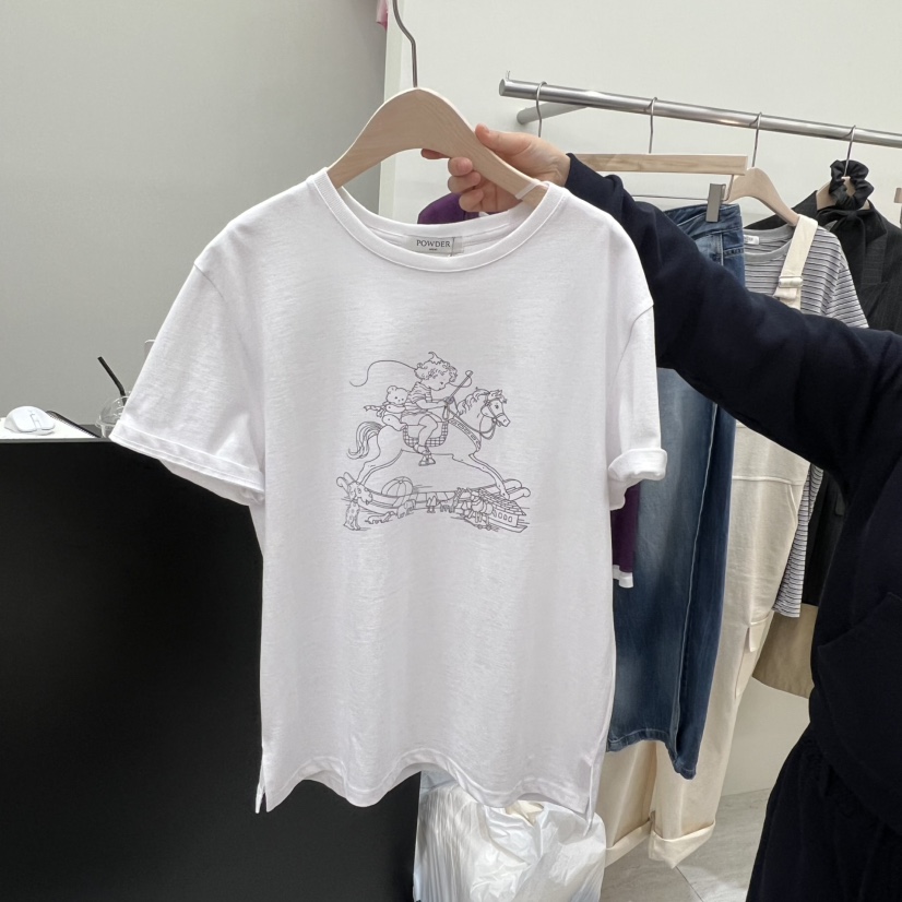 POWDER東大門代購女士新品真品職業熱賣休閑人氣推薦時尚T恤POWDERT恤圖色1