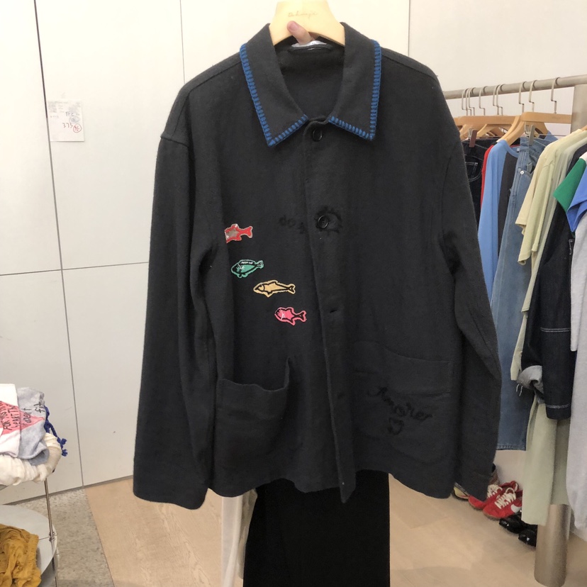 DOHWAJI韓國代購女裝新款休閑真品熱賣推薦時尚夾克亞麻繡花DOHWAJI夾克圖色2