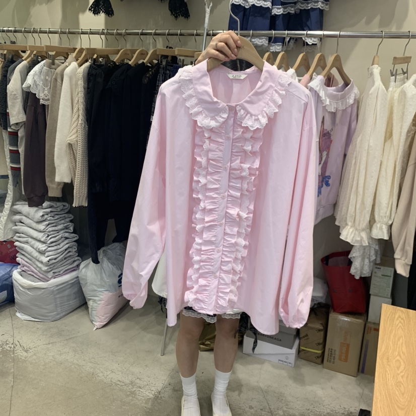 J PEAK/BY FLOW東大門代購女士新款推薦休閑襯衫蕾絲衫J PEAK襯衫/蕾絲衫圖色1