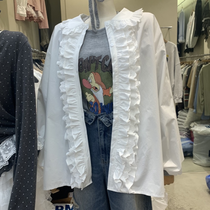 J PEAK/BY FLOW東大門代購女士新款推薦休閑襯衫蕾絲衫J PEAK襯衫/蕾絲衫圖色2