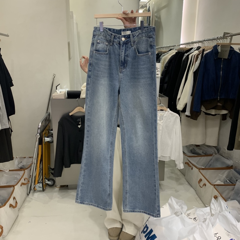 TAKE YOUE TIME韓國代購女士新款休閑牛仔褲水洗牛仔布TAKE YOUE TIME牛仔褲圖色1