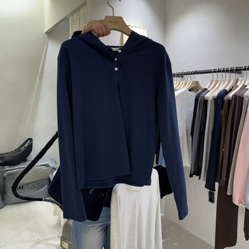 MILLIF東大門實拍女士新款職業時尚休閑熱賣長袖T恤連帽衫MILLIF長袖T恤圖色2