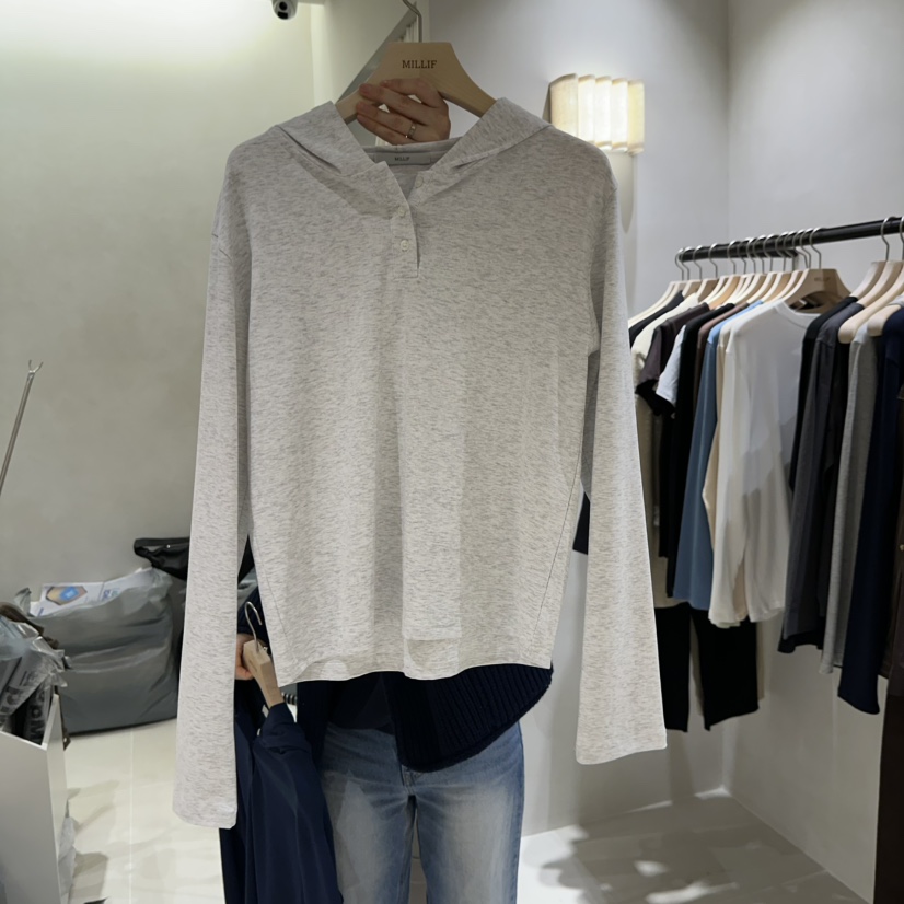 MILLIF東大門實拍女士新款職業時尚休閑熱賣長袖T恤連帽衫MILLIF長袖T恤圖色3