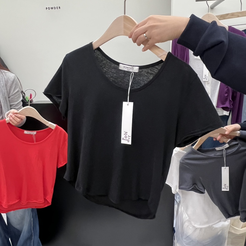 POWDER東大門代購女士新品26春夏人氣休閑熱賣職業推薦T恤POWDERT恤圖色4