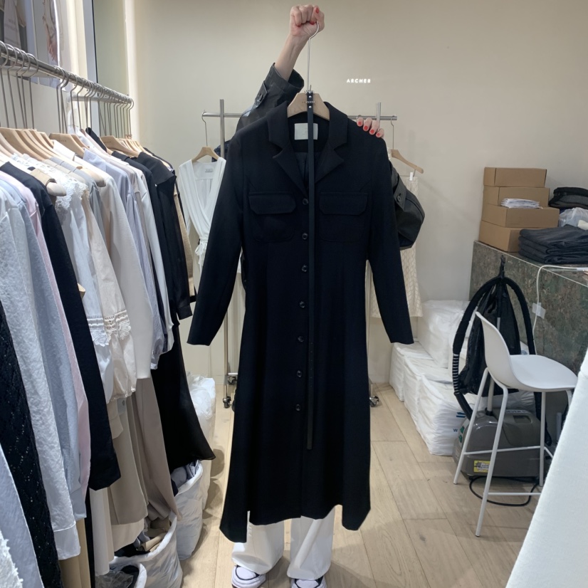 ARCHER韓國代購女裝新款職業人氣真品推薦連衣裙含腰帶口袋ARCHER連衣裙圖色2