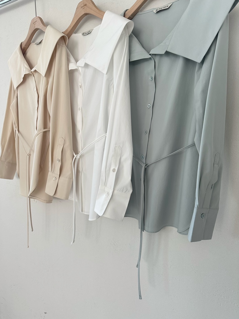 2ND GATE韓國代購女裝新款熱賣26春夏人氣襯衫蕾絲衫含腰繩2ND GATE襯衫/蕾絲衫