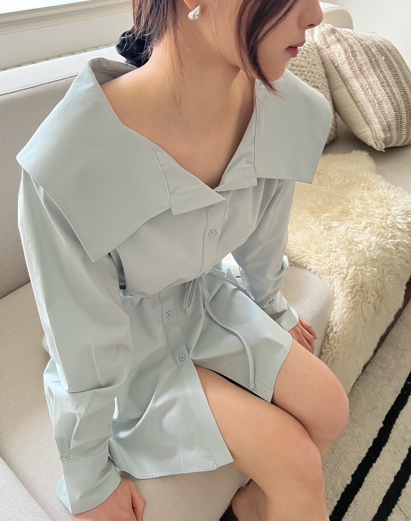 2ND GATE韓國代購女裝新款熱賣26春夏人氣襯衫蕾絲衫含腰繩2ND GATE襯衫/蕾絲衫