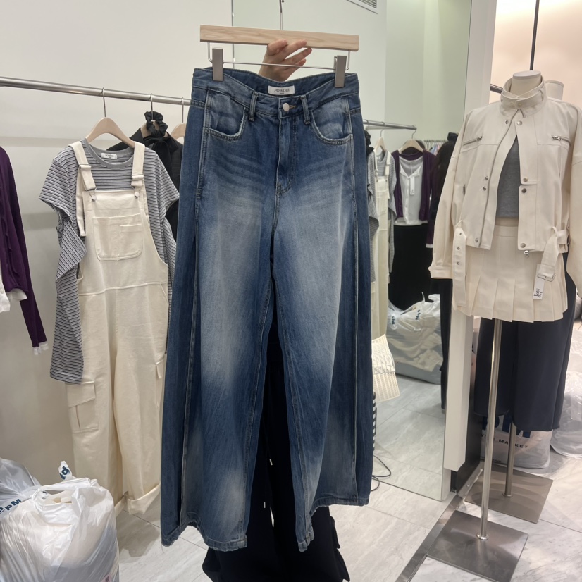 POWDER韓國代購女裝新品休閑職業26春夏人氣時尚熱賣牛仔褲POWDER牛仔褲圖色1