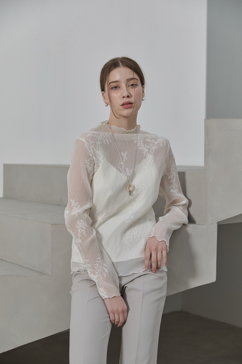 2ND GATE東大門直郵女士新款時尚休閑職業襯衫蕾絲衫刺繡2ND GATE襯衫/蕾絲衫