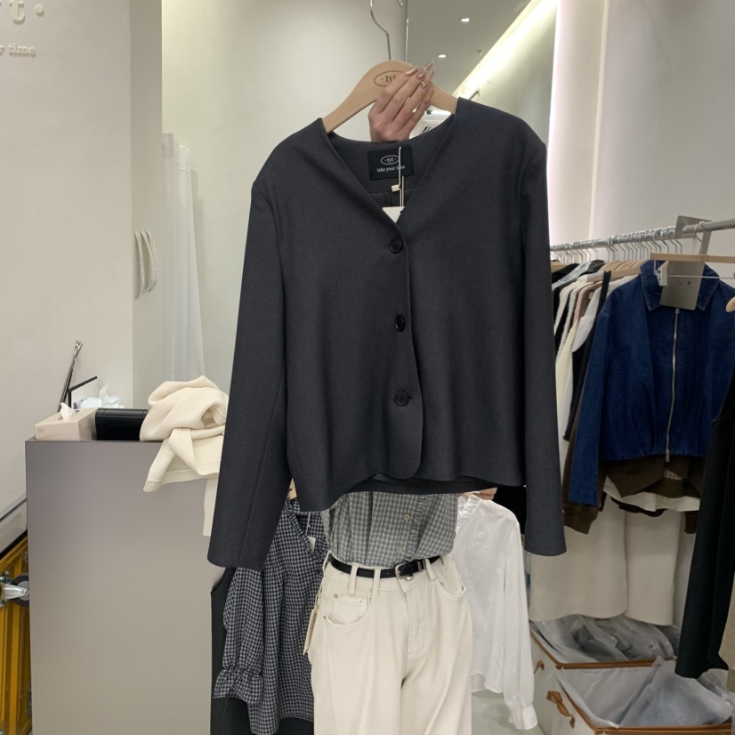 TAKE YOUE TIME東大門直郵女裝新款職業26春夏時尚夾克V領TAKE YOUE TIME夾克圖色3