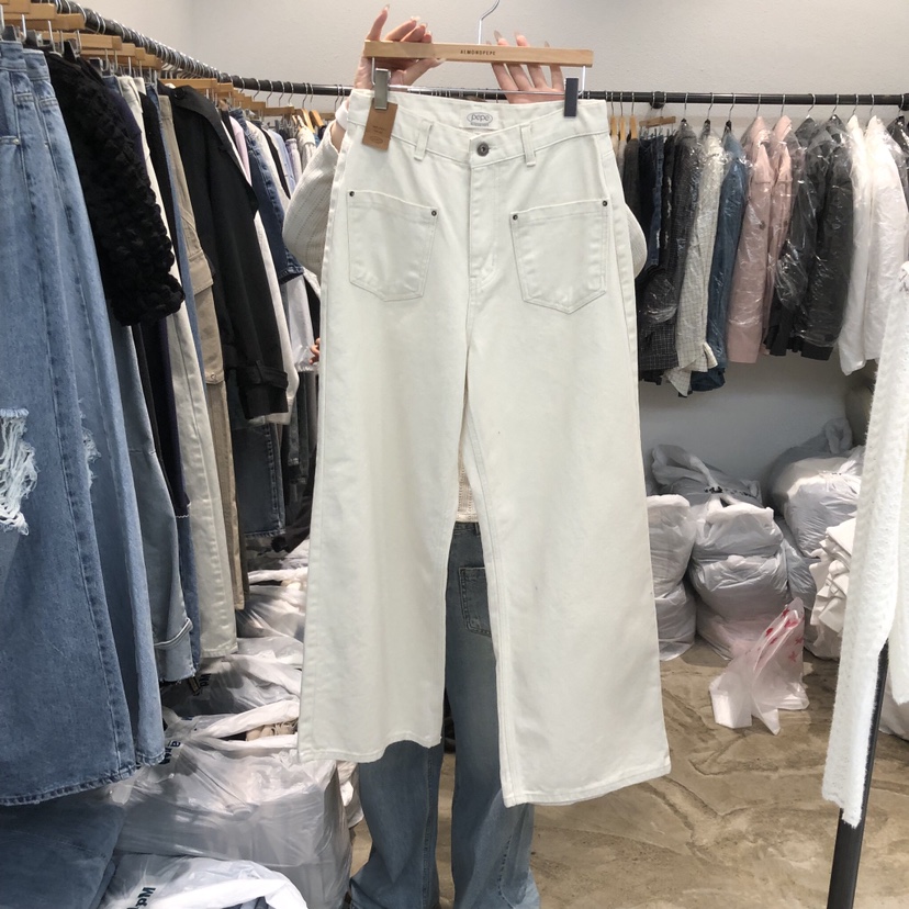 ALMOND PEPE韓國直郵女士新品熱賣時尚推薦休閑26春夏牛仔褲ALMOND PEPE牛仔褲圖色1