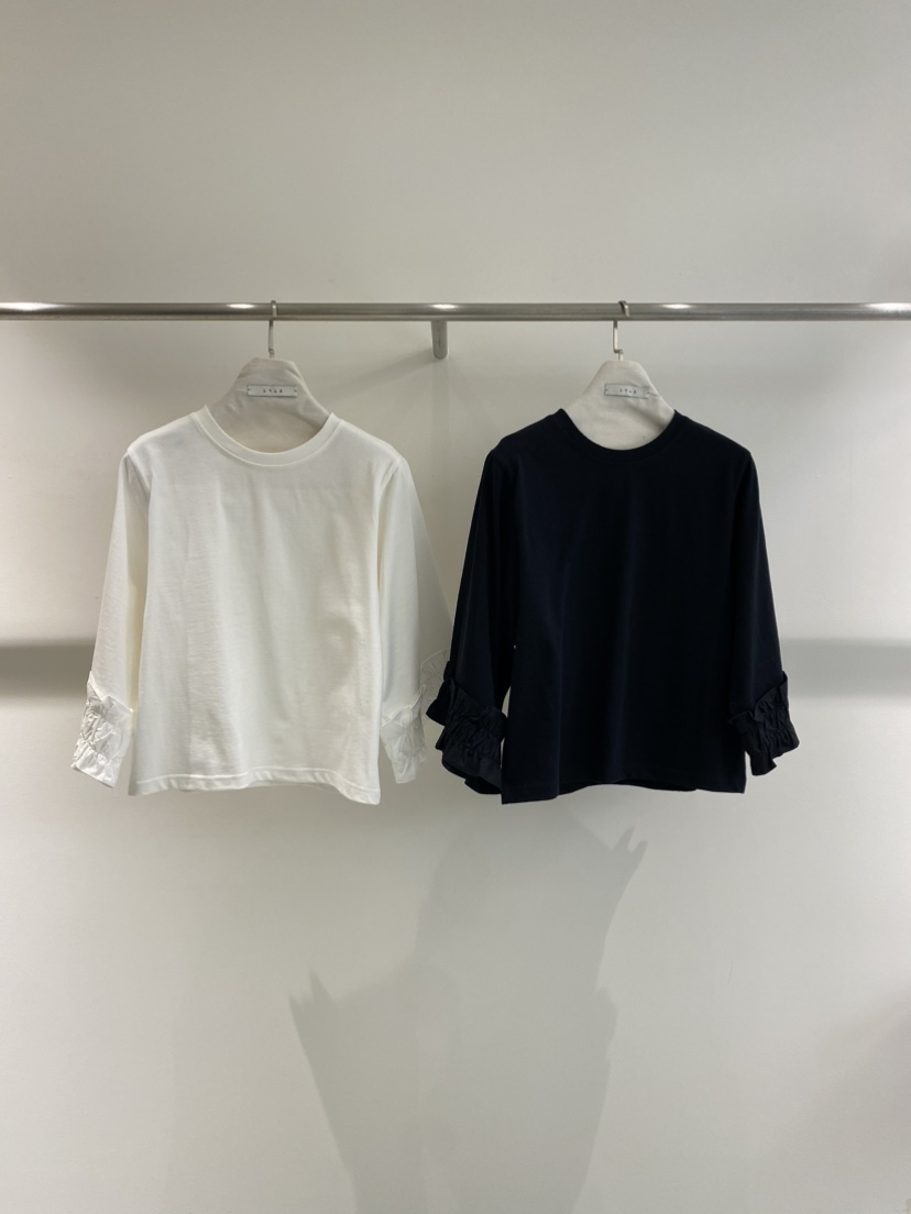 1968韓國直郵女士新品26春夏休閑真品熱賣時尚長袖T恤荷葉邊1968/YEOUYA長袖T恤