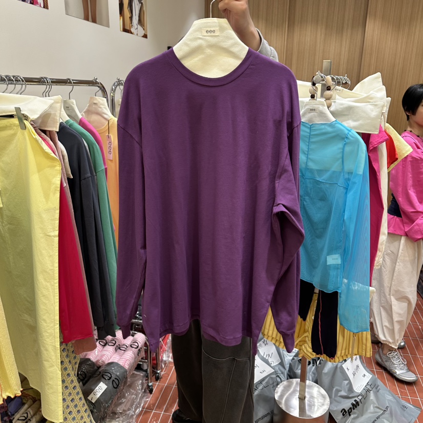 E/E/E東大門直郵女士新品熱賣推薦時尚人氣26春夏長袖T恤E/E/E長袖T恤圖色2