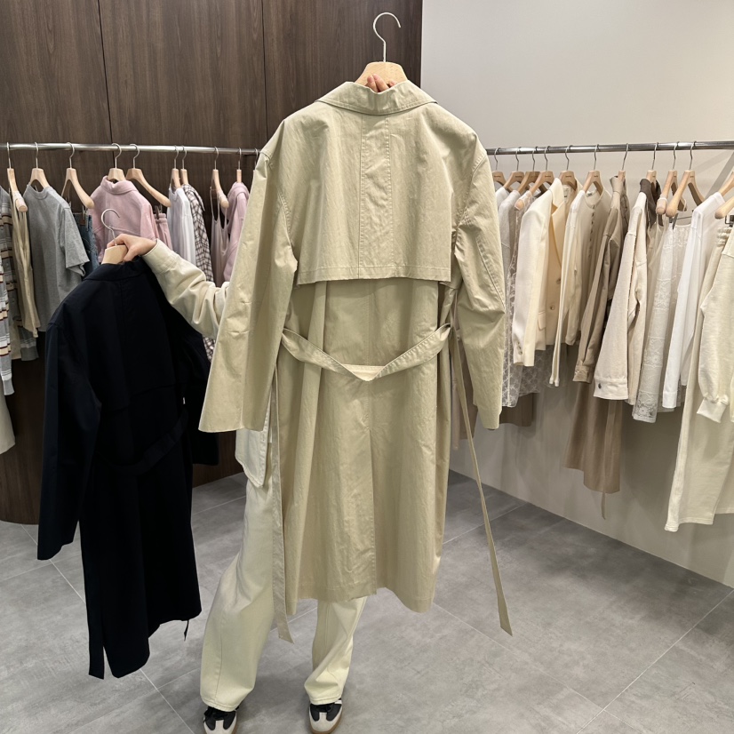 URBANSTORY/REMAKING韓國代購女裝新款職業長款風衣含腰帶Remaking/URBANSTORY長款風衣