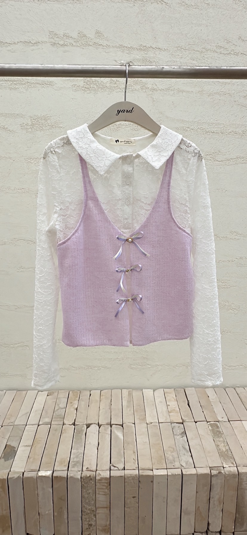 YARD東大門代購女士新款推薦時尚真品熱賣襯衫蕾絲衫假兩件YARD襯衫/蕾絲衫圖色3