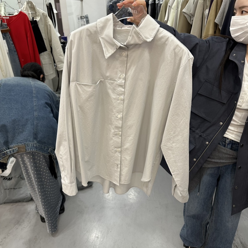 PAVEL東大門直郵女裝新款真品推薦休閑時尚襯衫蕾絲衫口袋PAVEL襯衫/蕾絲衫圖色2